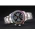 Cheap Rolex Daytona Cosmograph Rainbow Crystals Bezel Stainless Steep Strap Black Dial 80250