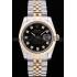 Rolex Datejust Black Dial Diamonds Ribbed Bezel 7453