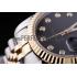 Rolex Datejust Black Dial Diamonds Ribbed Bezel 7453