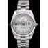 Rolex Swiss DayDate Stainless Steel Ribbed Bezel Silver Dial 41995