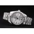 Rolex Swiss DayDate Stainless Steel Ribbed Bezel Silver Dial 41995