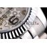 Rolex DateJust Stainless Steel Ribbed Bezel Flower Silver Dial 41983