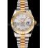 Swiss Rolex Datejust White Dial Gold Bezel Stainless Steel Case Two Tone Bracelet