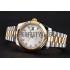 Swiss Rolex Datejust White Dial Gold Bezel Stainless Steel Case Two Tone Bracelet