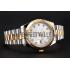 Swiss Rolex Datejust White Dial Gold Bezel Stainless Steel Case Two Tone Bracelet