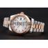 Swiss Rolex Datejust White Dial Rose Gold Bezel Stainless Steel Case Two Tone Bracelet Replica