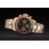 Rolex Daytona Cosmograph Rainbow Crystals Bezel Rose Gold Strap Black Dial 80251