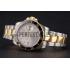 Swiss Rolex Submariner Silver Dial Diamond Markings Black Bezel Two Tone Steel Gold Bracelet