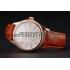 Swiss Rolex Cellini White Dial Rose Gold Case Light Brown Leather Strap