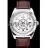 Rolex Sky Dweller White Dial Stainless Steel Case Brown Leather Strap Replica