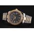 Swiss Rolex Day-Date Black Dial Gold Diamond Case Two Tone Stainless Steel Bracelet 1453976