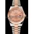 Swiss Rolex Datejust Rose Gold Dial And Bezel Stainless Steel Case Two Tone Bracelet