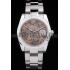 Rolex Datejust Polished Stainless Steel Brown Flowers Dial Diamond Plated