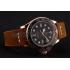 Rolex Yacht Master Black Dial Rose Gold Case Brown Leather Bracelet 1453861