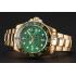 Swiss Rolex GMT Master II Green Dial And Bezel Gold Case And Bracelet 1453750