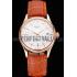 Swiss Rolex Cellini Date White Dial Rose Gold Case Brown Leather Strap Replica