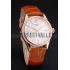 Swiss Rolex Cellini Date White Dial Rose Gold Case Brown Leather Strap Replica