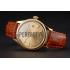 Swiss Rolex Datejust Gold Dial Gold Case Light Brown Leather Strap