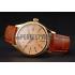 Replica Swiss Rolex Cellini Date Gold Guilloche Dial Gold Case Light Brown Leather Strap