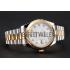 Replica Swiss Rolex Datejust White Dial Diamond Hour Marks Gold Bezel Stainless Steel Case Two Tone Bracelet