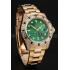 Swiss Rolex GMT Master II Green Dial Stone Set Bezel Gold Case And Bracelet  1453748