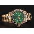 Swiss Rolex GMT Master II Green Dial Stone Set Bezel Gold Case And Bracelet  1453748