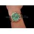 Swiss Rolex GMT Master II Green Dial Stone Set Bezel Gold Case And Bracelet  1453748