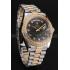 Swiss Rolex Day-Date Black Dial Gold Diamond Case Two Tone Stainless Steel Bracelet 1453975