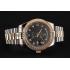 Swiss Rolex Day-Date Black Dial Gold Diamond Case Two Tone Stainless Steel Bracelet 1453975