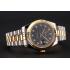 Cheap Swiss Rolex Datejust Black Dial Stainless Steel Case Gold Bezel Two Tone Bracelet