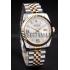 Replica Rolex DateJust Two Tone Stainless Steel 18k Gold Plated Silver Dial 98084