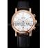 Omega Seamaster Vintage Chronograph White Dial Rose Gold Case Black Leather Strap Replica