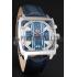 Tag Heuer Monaco 24 Calibre 36 Chronograph Blue And Grey Stripes Dial Blue Leather Strap 622273