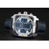 Tag Heuer Monaco 24 Calibre 36 Chronograph Blue And Grey Stripes Dial Blue Leather Strap 622273