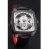 Tag Heuer Monaco Black-Red Perforated Leather Strap White Dial 80307