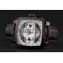 Tag Heuer Monaco Black-Red Perforated Leather Strap White Dial 80307