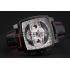 Tag Heuer Monaco Black-Red Perforated Leather Strap White Dial 80307