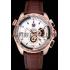 Tag Heuer Carrera Rose Gold Case White Dial Brown Leather Strap 98244