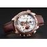 Tag Heuer Carrera Rose Gold Case White Dial Brown Leather Strap 98244