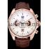 Replica Tag Heuer Carrera Rose Gold Case White Dial Brown Leather Strap 98245