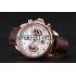 Replica Tag Heuer Carrera Rose Gold Case White Dial Brown Leather Strap 98245