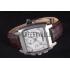 Replica Tag Heuer Monaco Brushed Stainless Steel Case White Dial Brown Leather Strap 98173