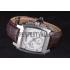 Replica Tag Heuer Monaco Brushed Stainless Steel Case White Dial Brown Leather Strap 98173