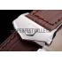 Replica Tag Heuer Monaco Brushed Stainless Steel Case White Dial Brown Leather Strap 98173