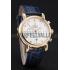 Omega Seamaster Vintage Chronograph White Dial Diamond Hour Marks Gold Case Blue Leather Strap