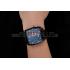 Tag Heuer Monaco Calibre 36 Blue And Red Dial Stripes Dial Black Leather Strap 622272 Replica