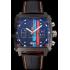 Tag Heuer Monaco Calibre 36 Blue And Orange Stripes Dial Black Leather Strap 622302