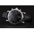 Omega Seamaster Vintage Chronograph Black Dial Diamond Hour Marks Stainless Steel Case Black Leather Strap