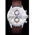 Tag Heuer Swiss Carrera Tachymeter Bezel Dark Brown Leather Strap White Dial