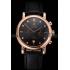 Omega Seamaster Vintage Chronograph Black Dial Diamond Hour Marks Rose Gold Case Black Leather Strap